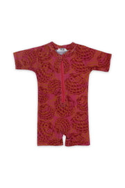 baby girls one-piece swimsuit – printed maroon