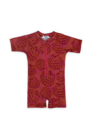 baby girls one-piece swimsuit – printed maroon