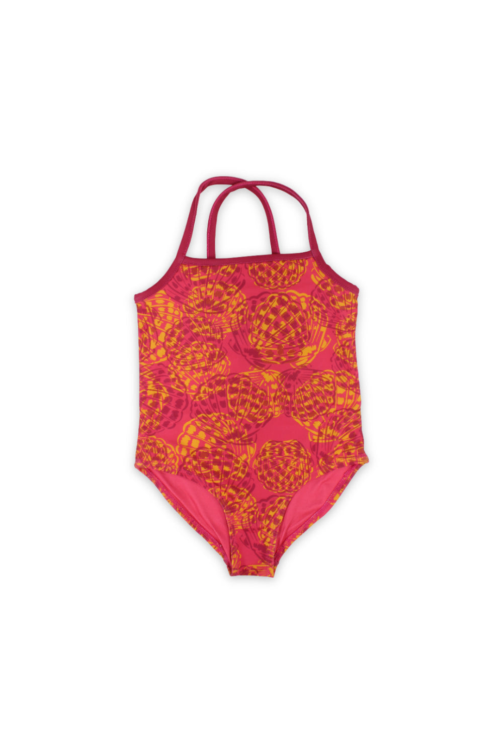 girls one-piece swimsuit – printed maroon