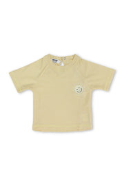 baby boys rash guard – beige with smiley face print