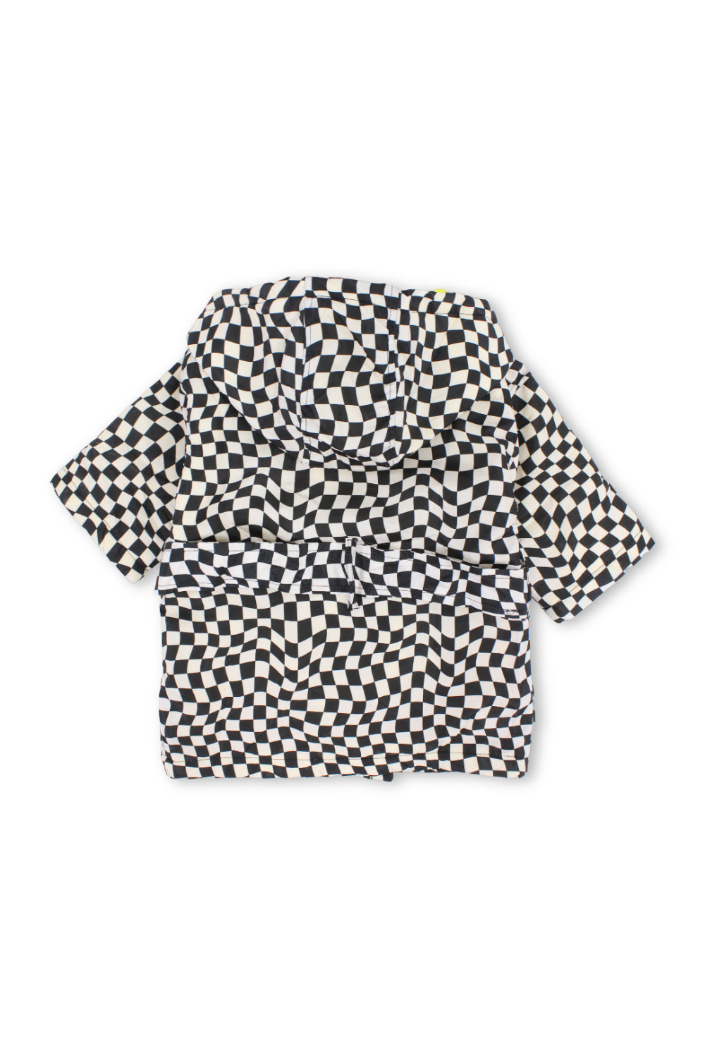 baby boys waterproof swim robe – black & white checkered