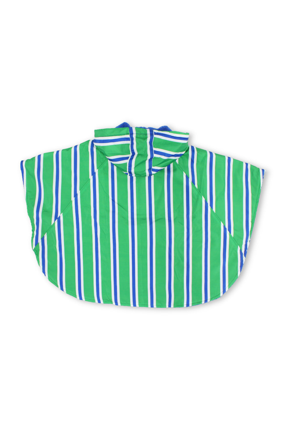 boys waterproof poncho – green & white striped
