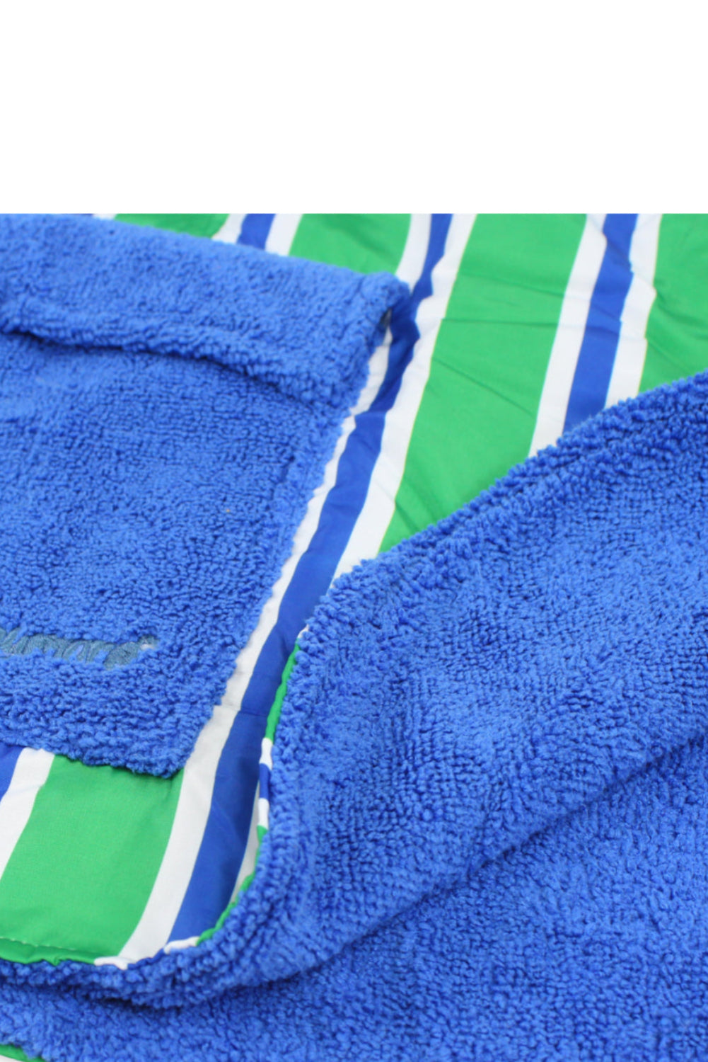 boys waterproof poncho – green & white striped