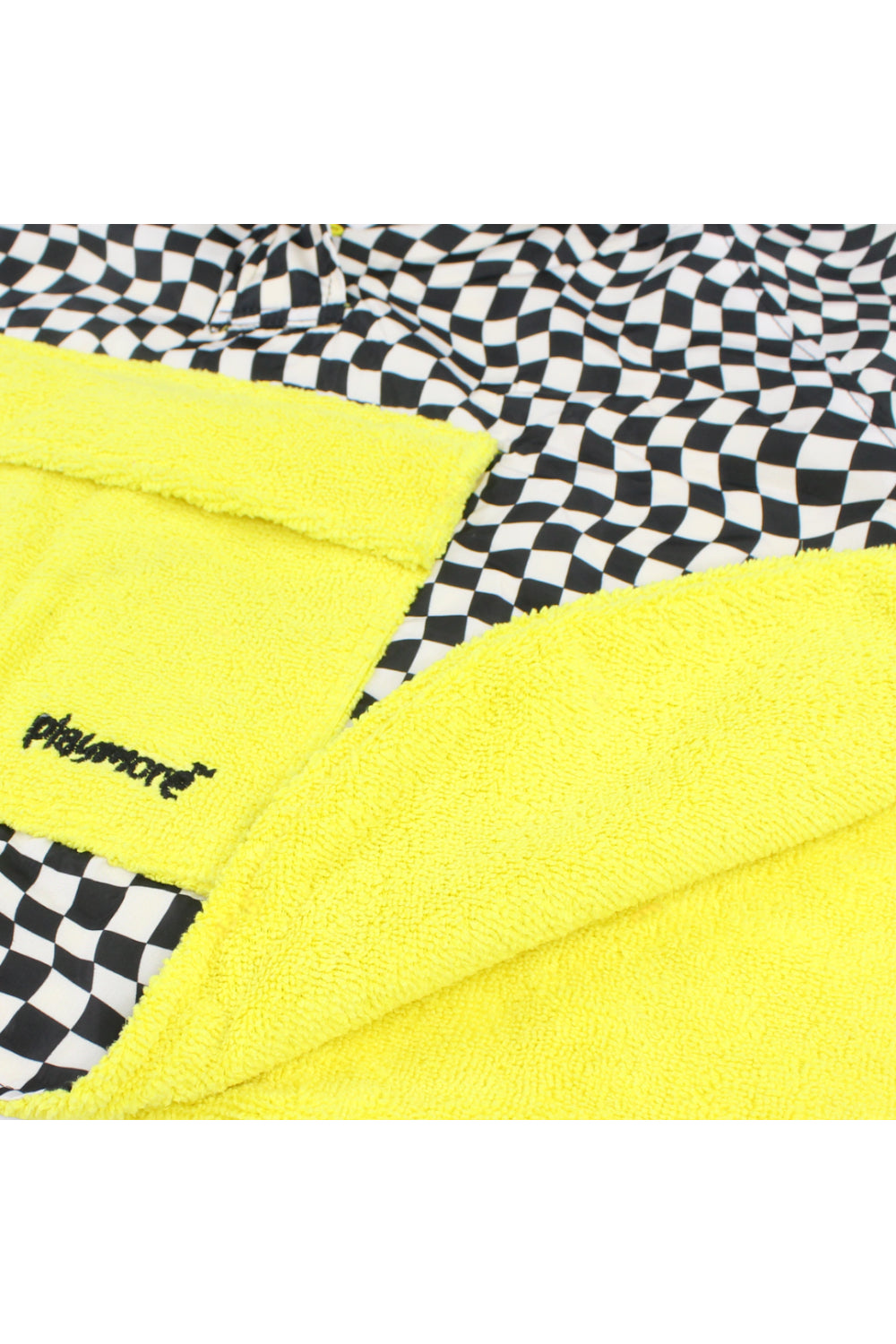 boys waterproof poncho – black & white checkered