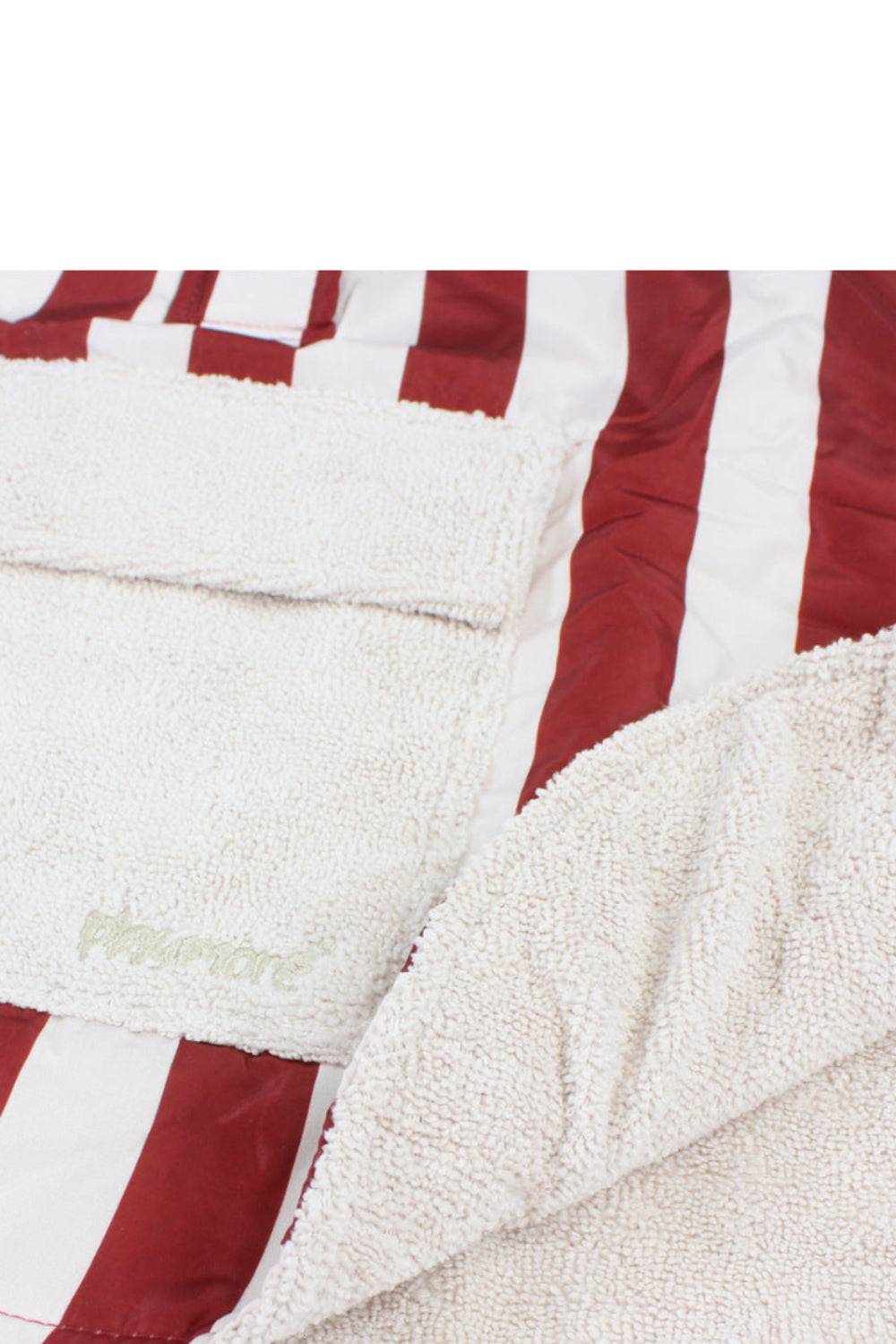 boys waterproof poncho – marron & white striped