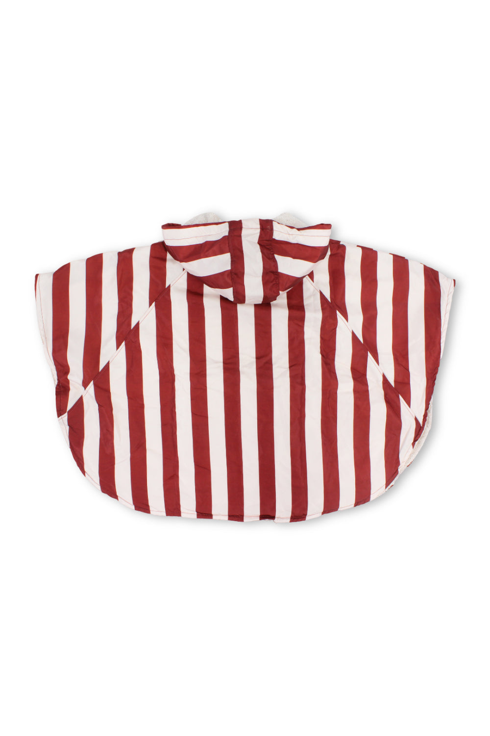 boys waterproof poncho – marron & white striped
