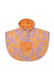 baby girls waterproof poncho – orange & purple