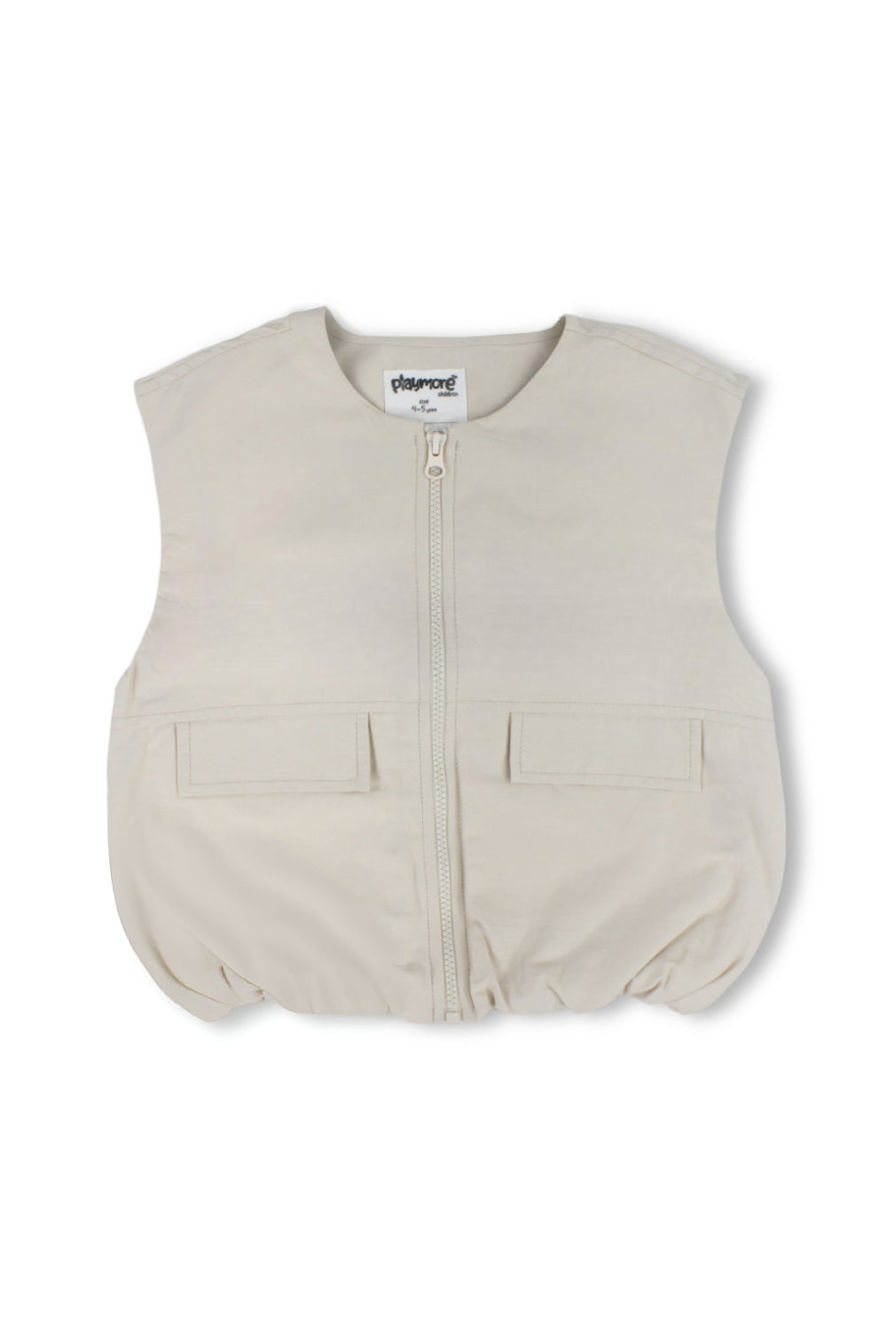 boys gabardine sleeveless vest – beige
