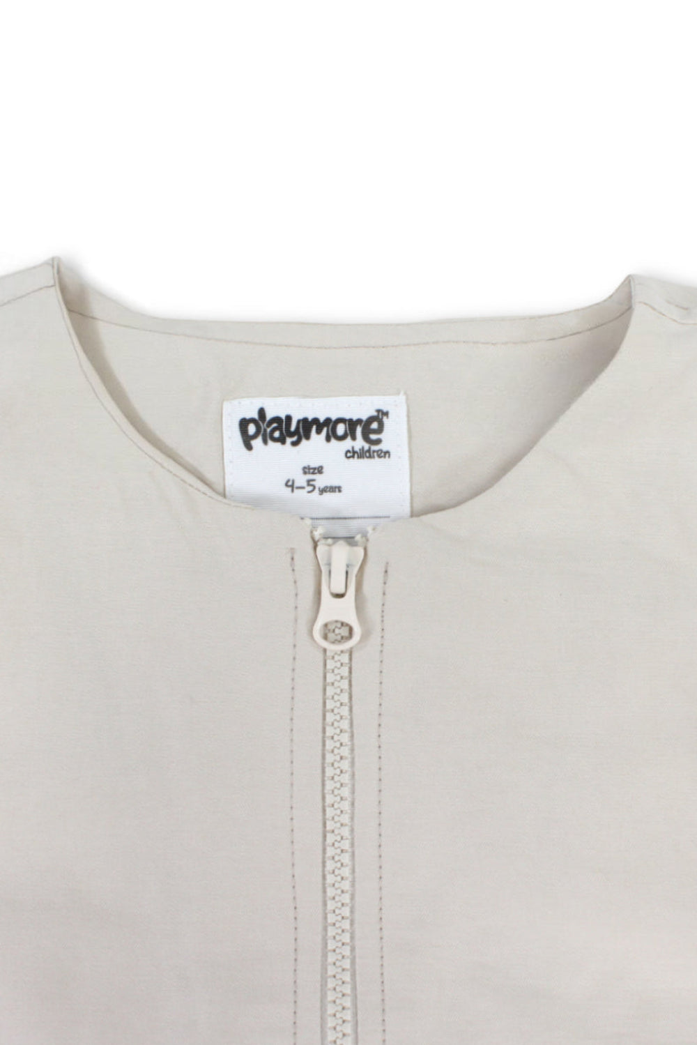 boys gabardine sleeveless vest – beige