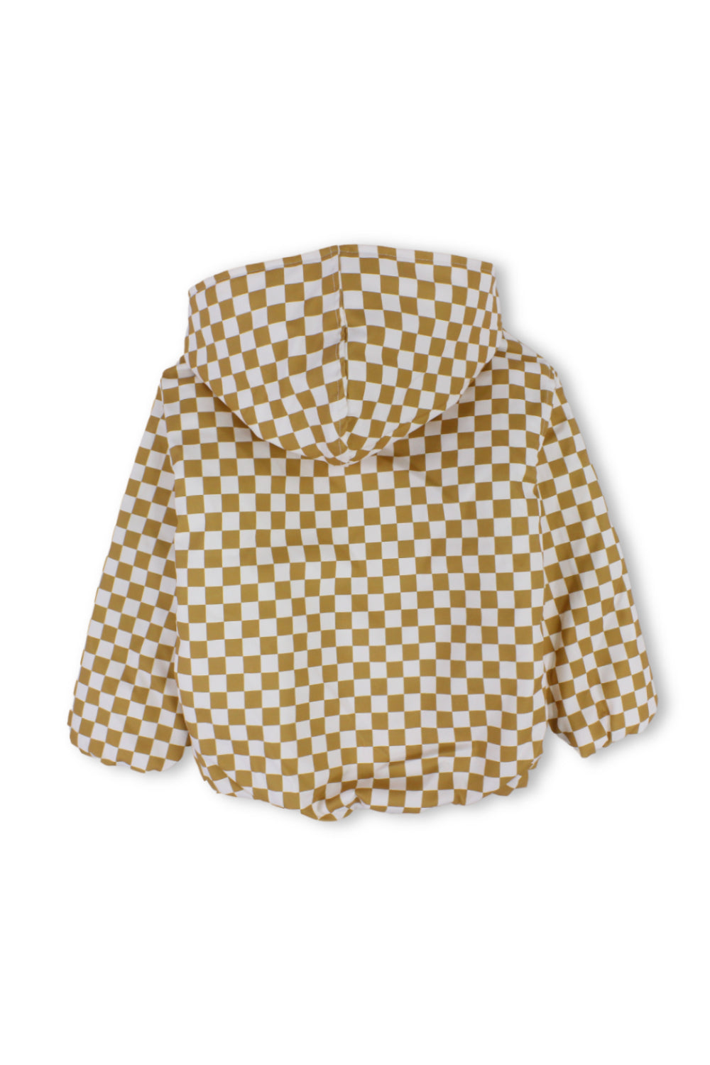 boys waterproof jacket – beige & white checkered