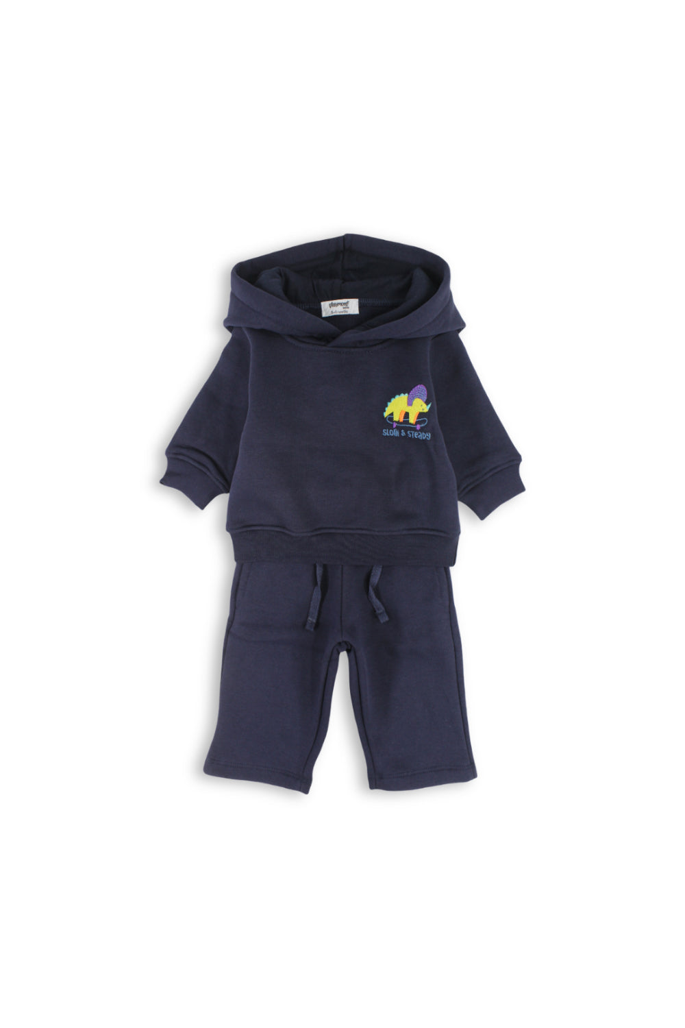 Boys Baby Cotton Hooded Outfit Set – Navy
