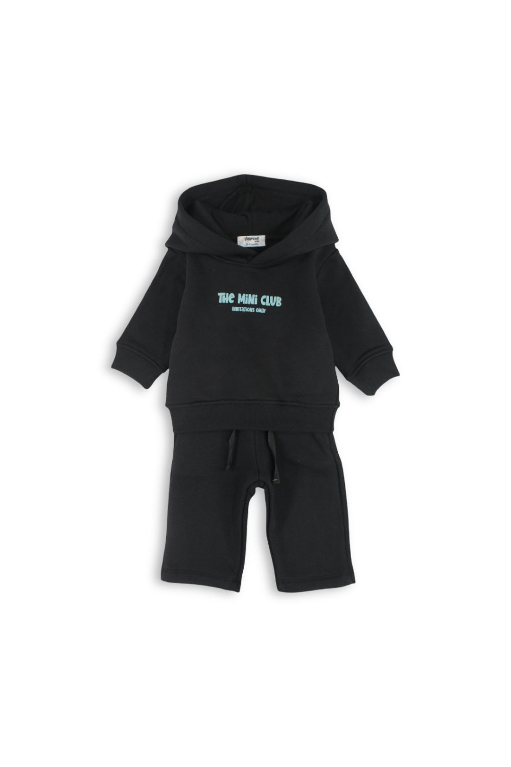 Boys Baby Cotton Hooded Outfit Set – Black