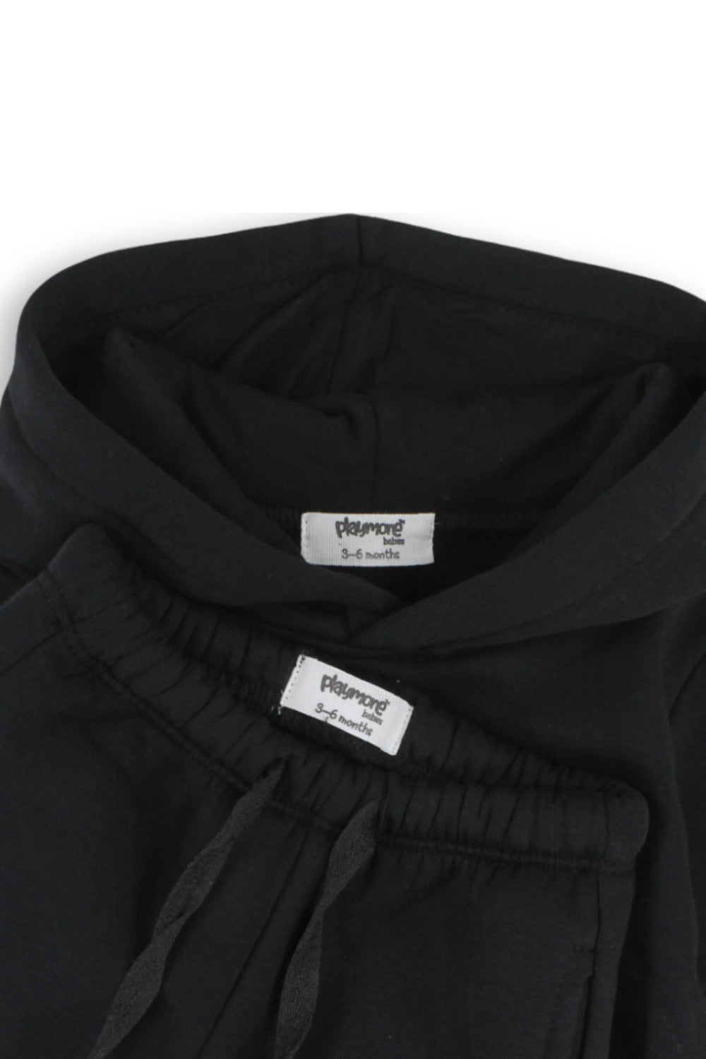 Boys Baby Cotton Hooded Outfit Set – Black