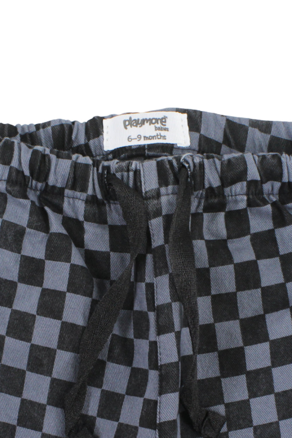 unisex baby gabardine pants – grey checkered