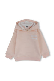 unisex baby cotton hoodie – salmon with "little boss" embroidery