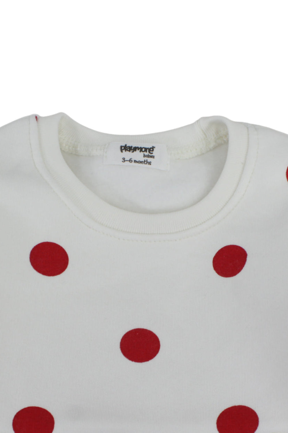 baby girls cotton dress – white with red polka dot print