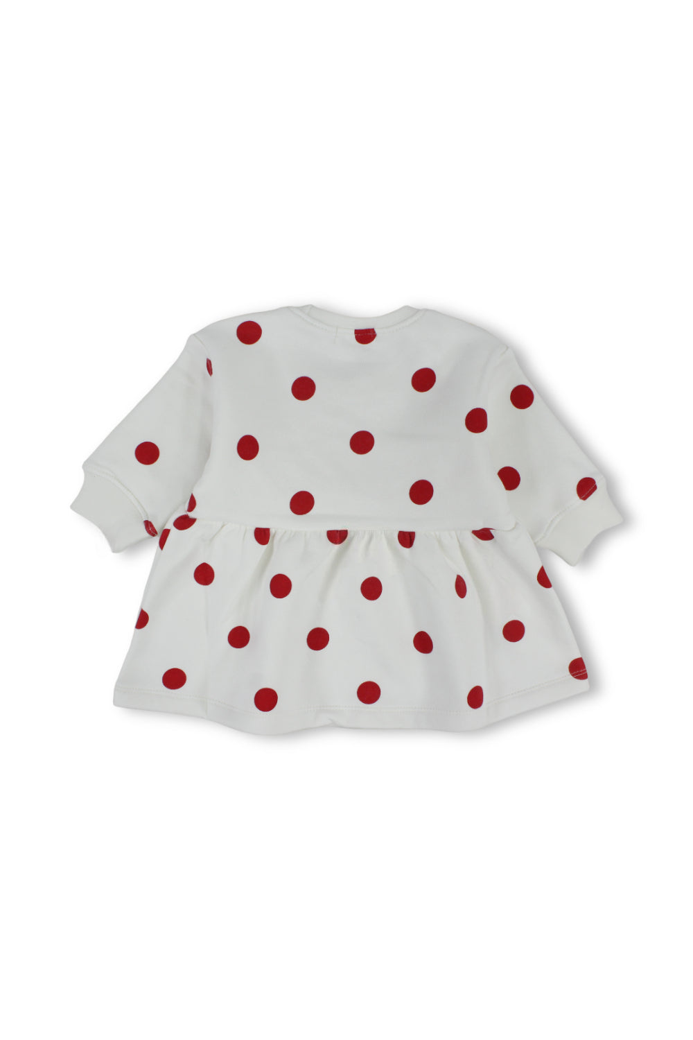 baby girls cotton dress – white with red polka dot print