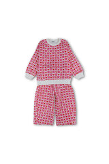 fuchsia with hearts print