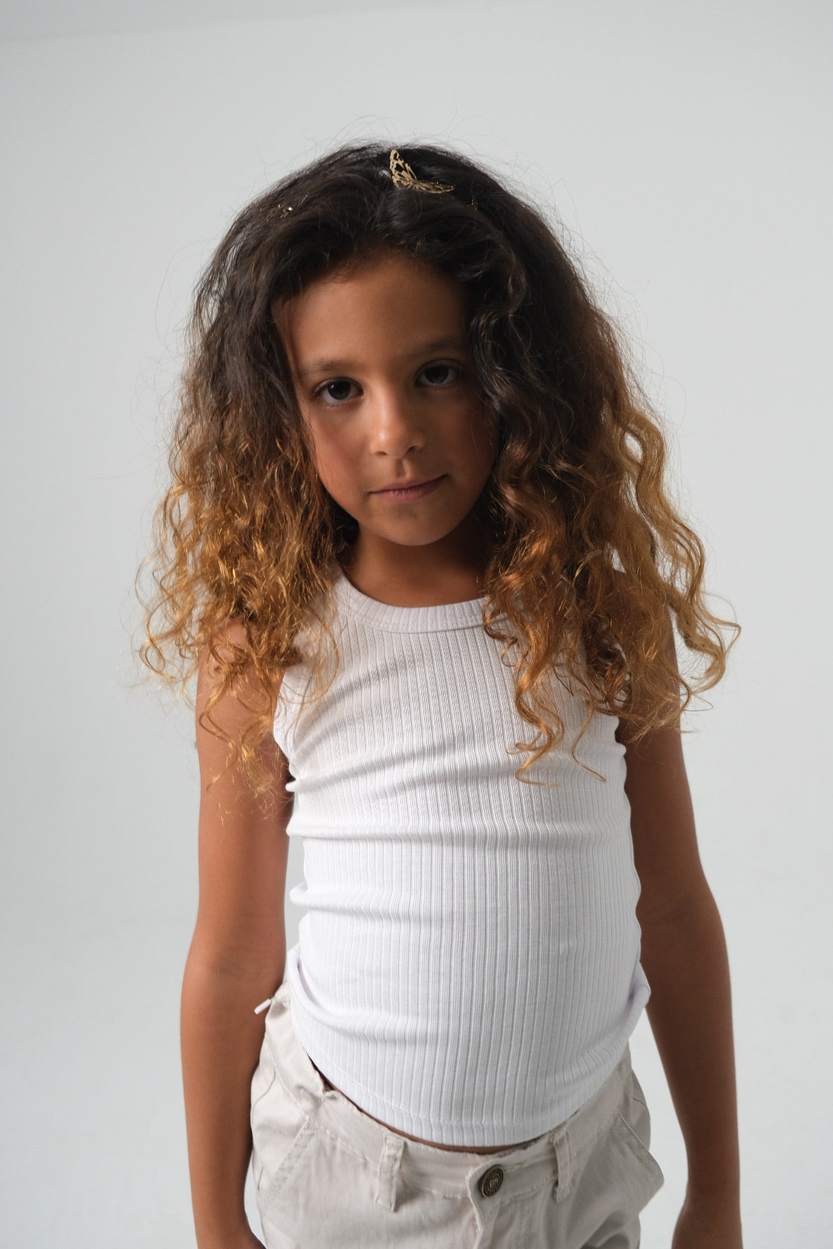 white ribbed tank top