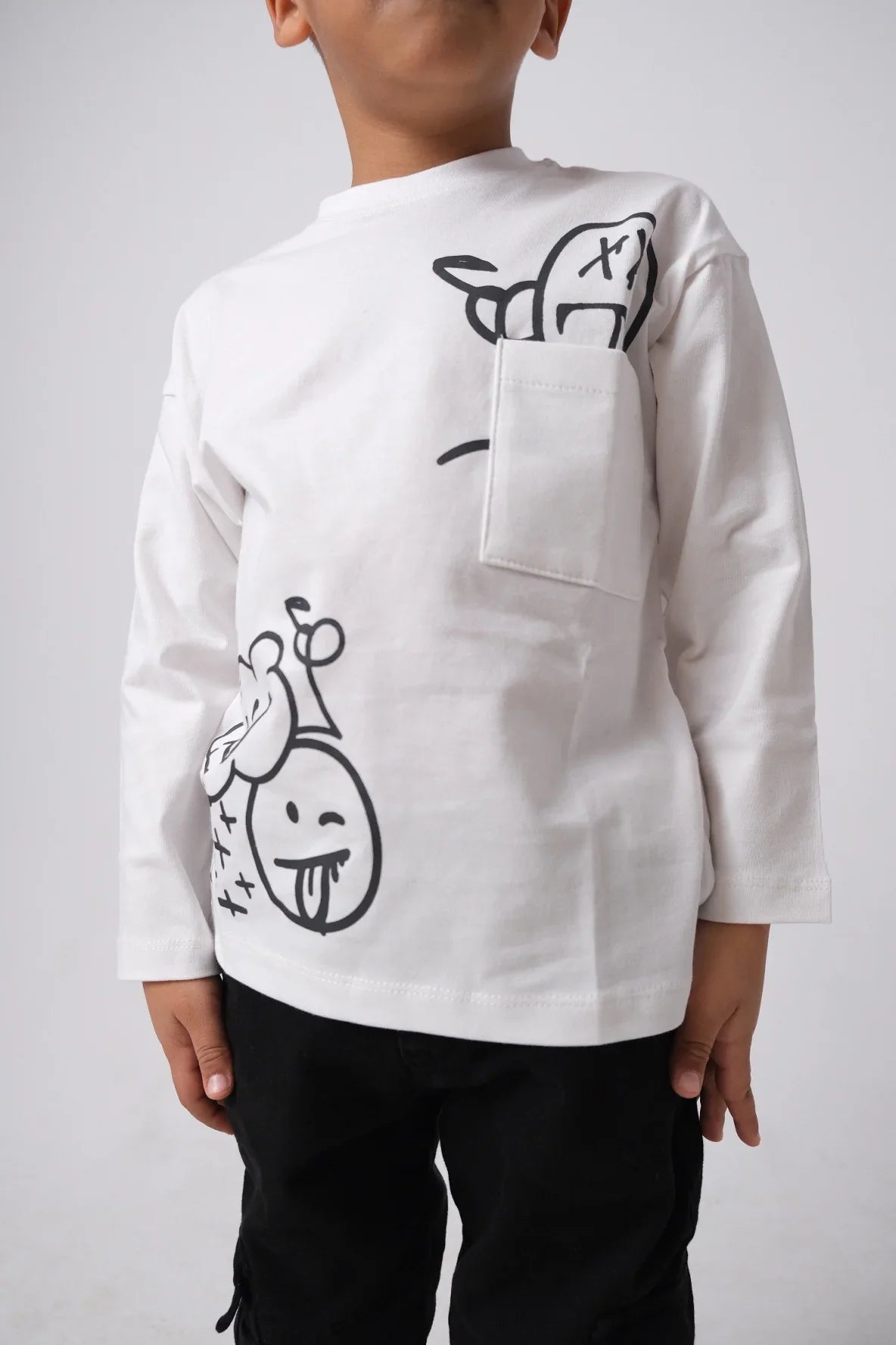 smiley cloud long-sleeved t-shirt - playmore