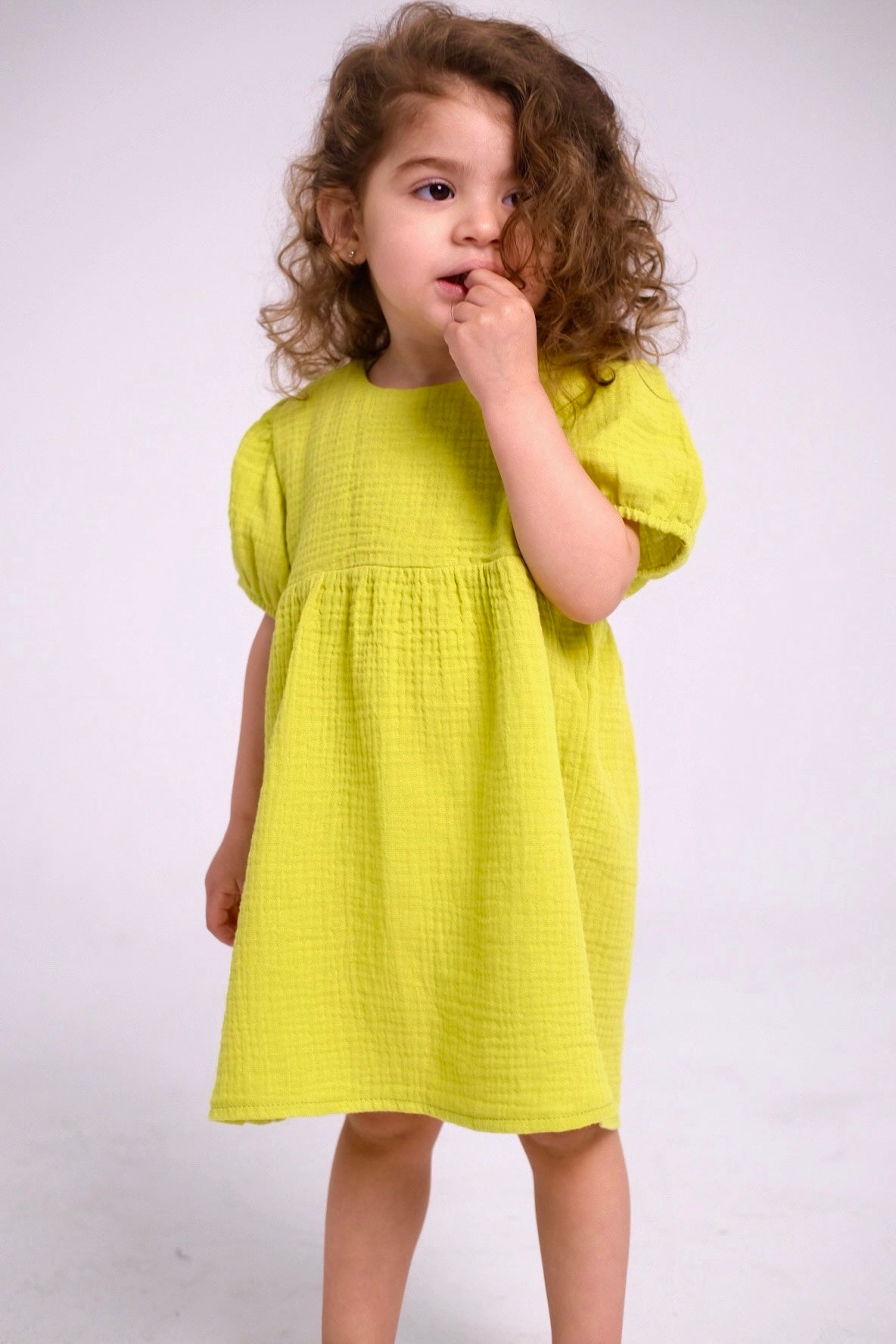Baby Girls Cotton Dress – Light Green
