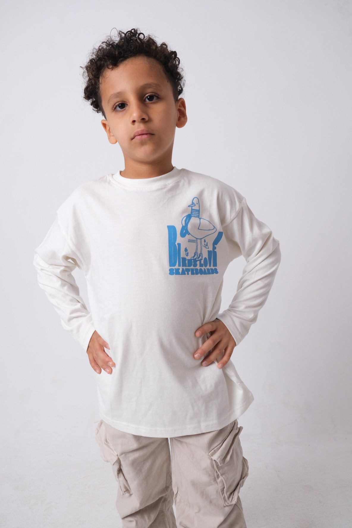 skating bird long-sleeved t-shirt