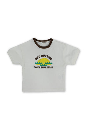 baby boys cotton t-shirt – offwhite with 