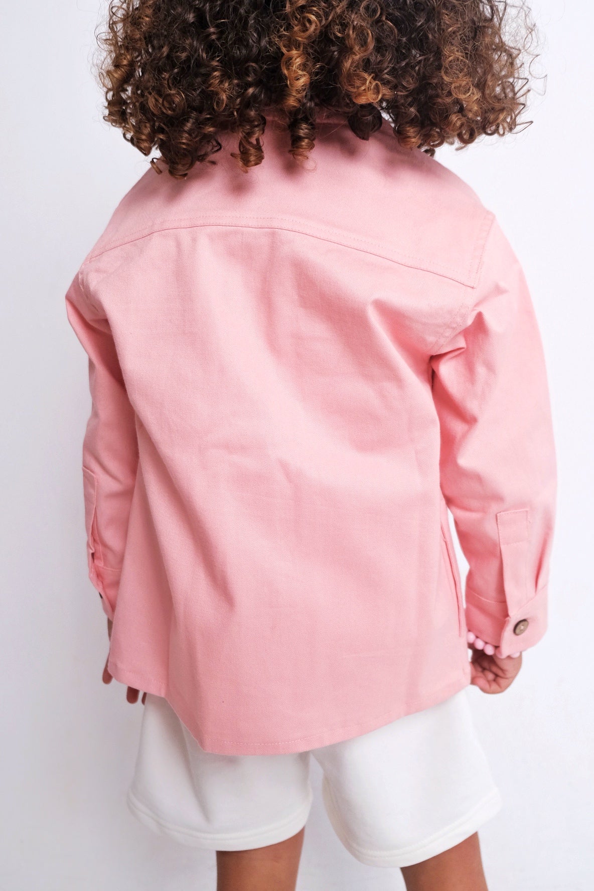 pink long-sleeved overshirt