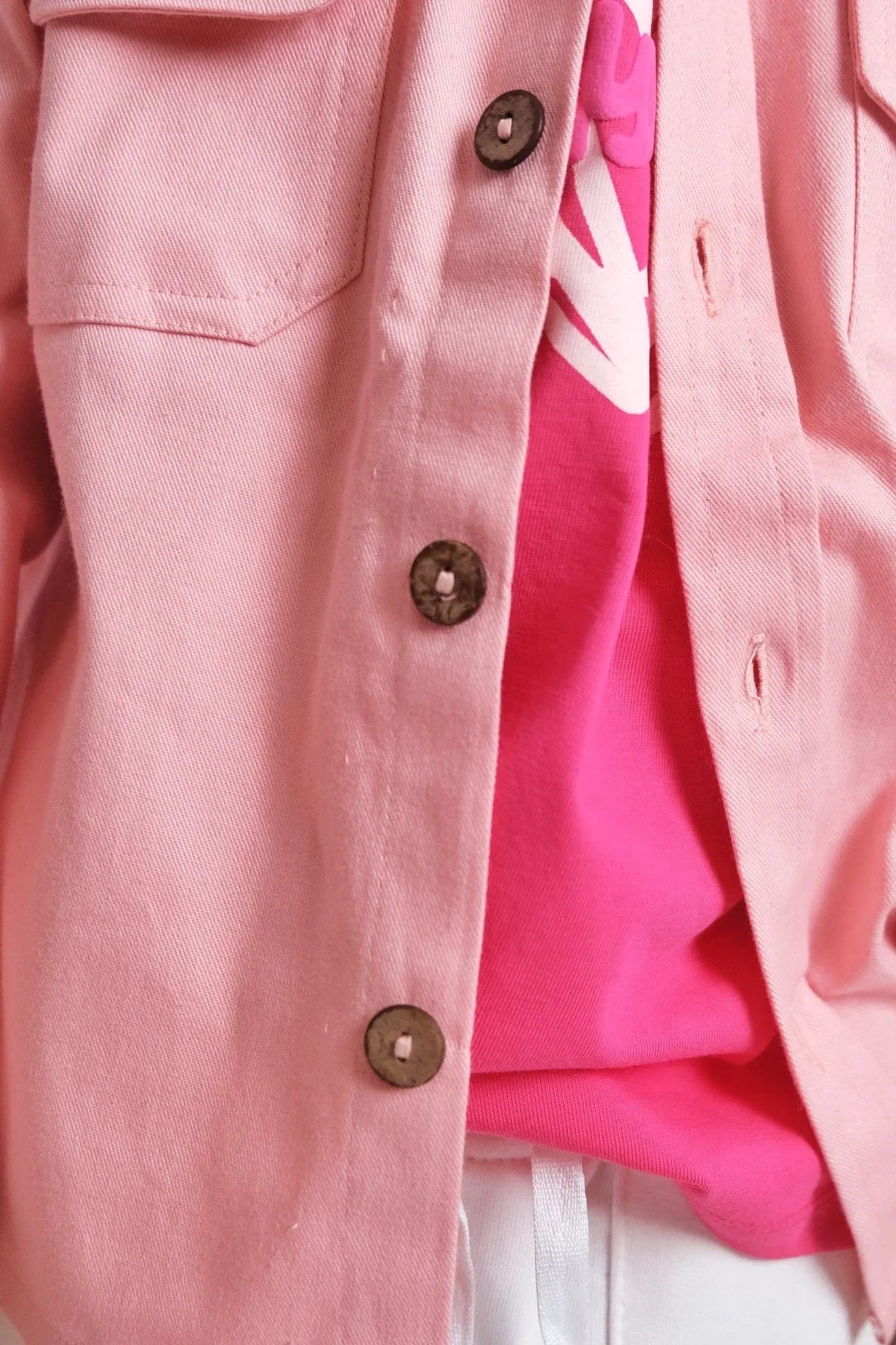pink long-sleeved overshirt - playmore