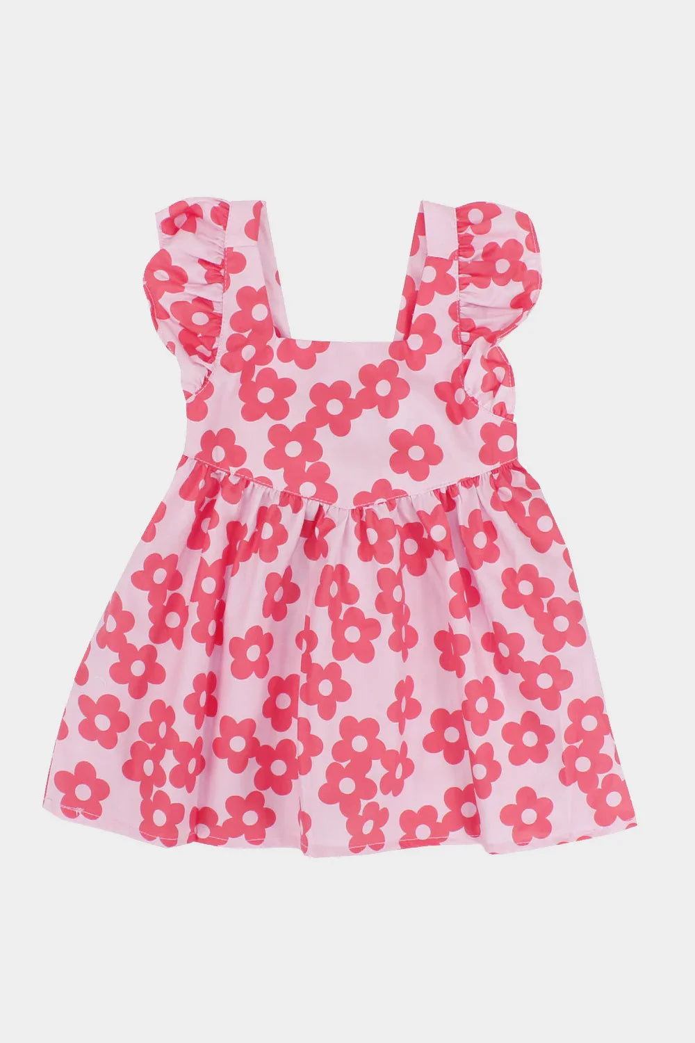 cotton cross back floral dress - playmore