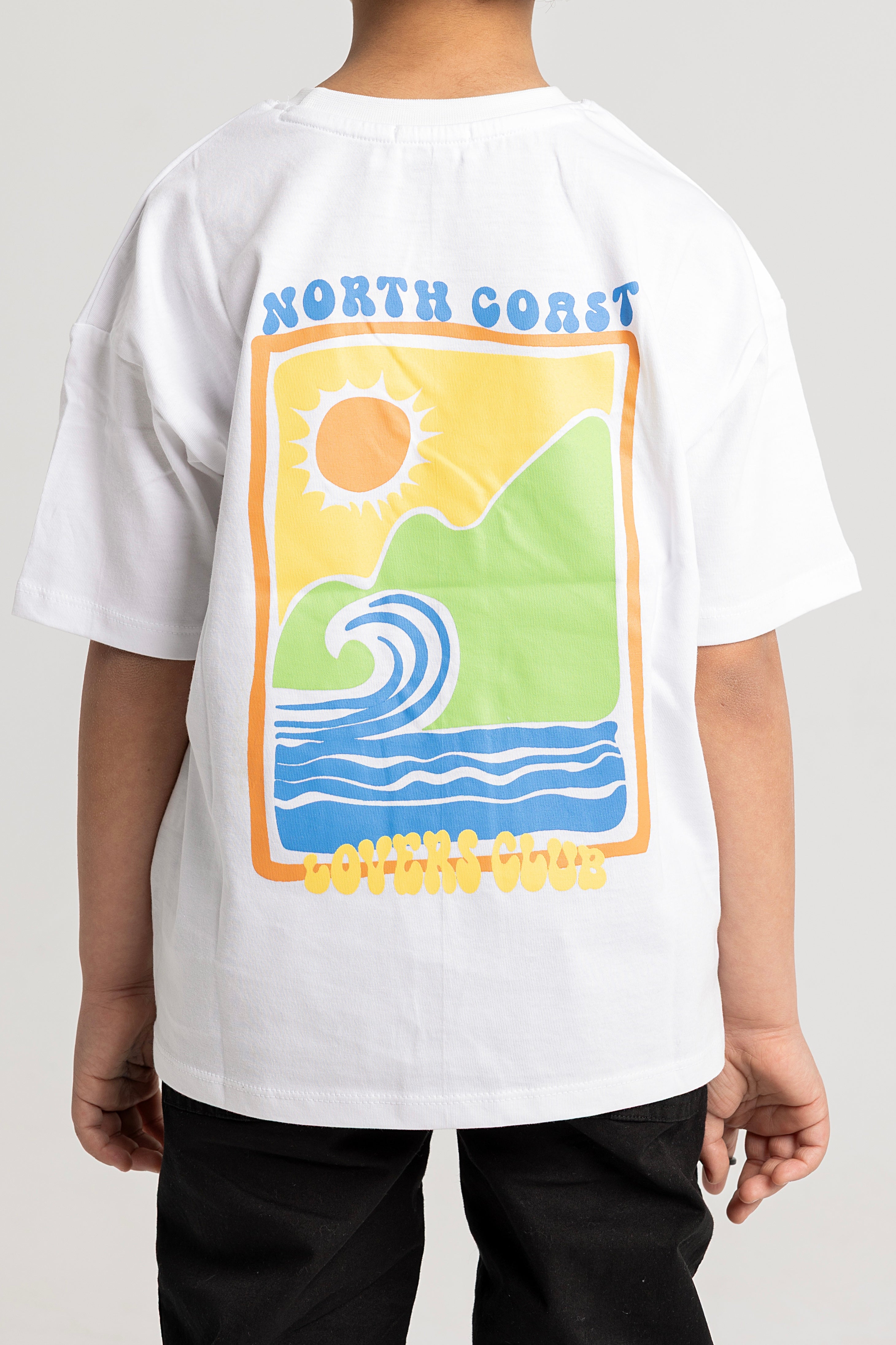 unisex cotton t-shirt – white "north coast lovers club"