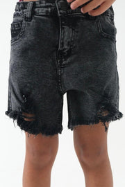 grey ripped jean shorts - playmore