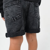 black jean shorts