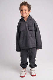 unisex dark grey 2-piece outfit set - playmore