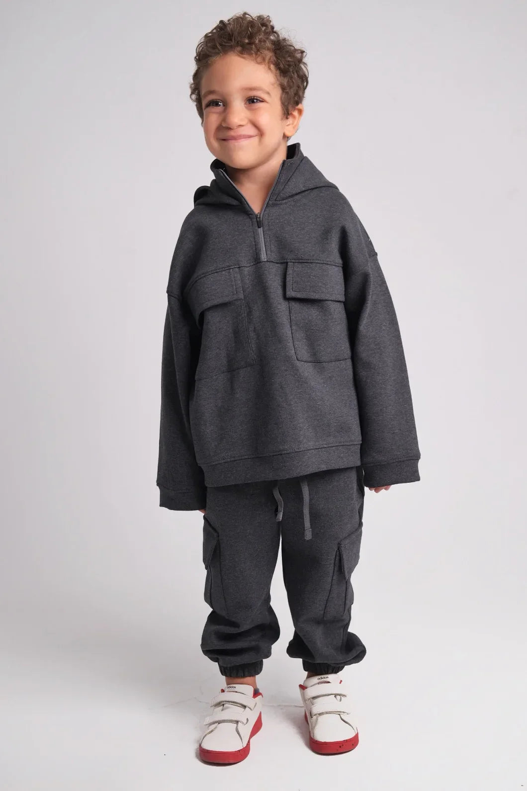 unisex dark grey 2-piece outfit set - playmore