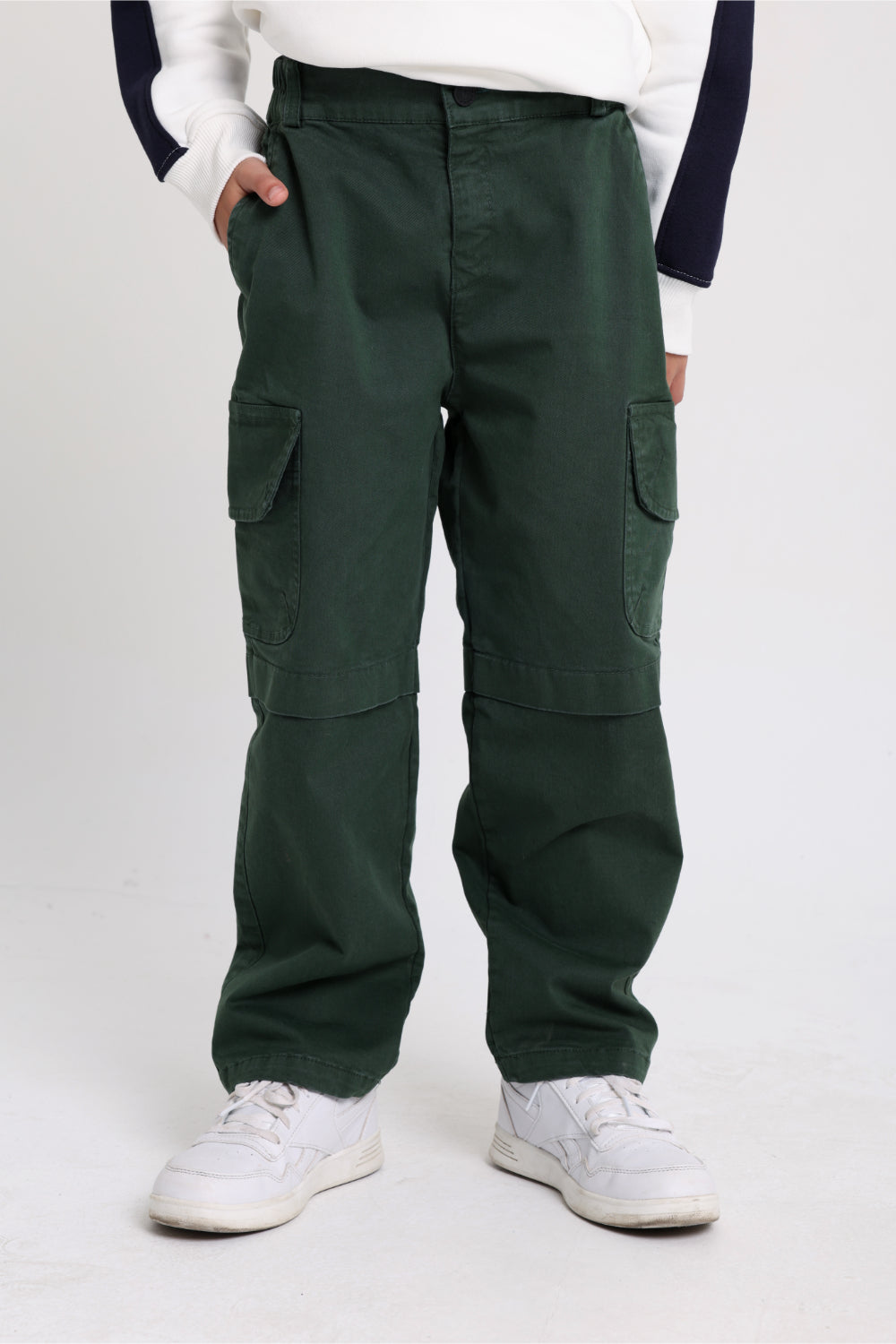 unisex gabardine cargo pants – dark green
