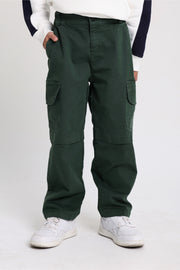 unisex gabardine cargo pants – dark green