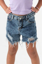 navy ripped jean shorts - playmore