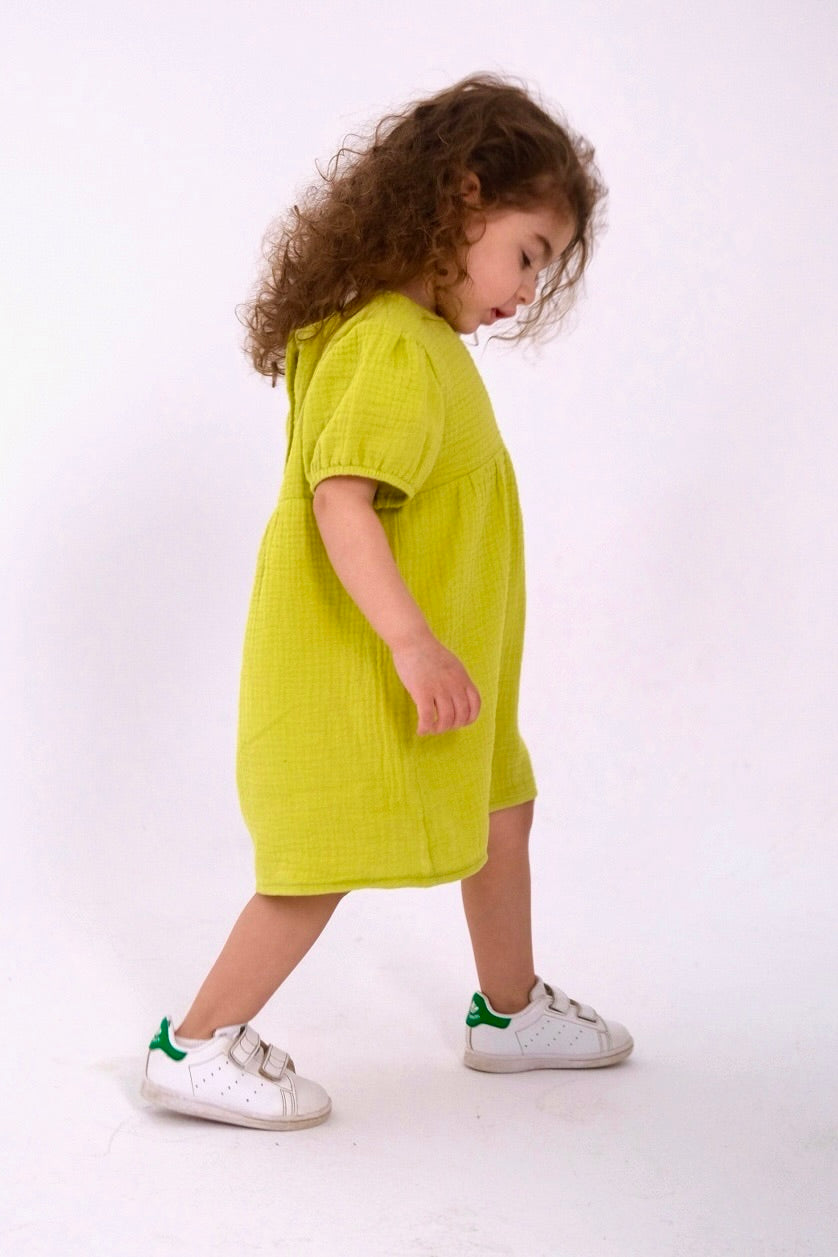 Baby Girls Cotton Dress – Light Green