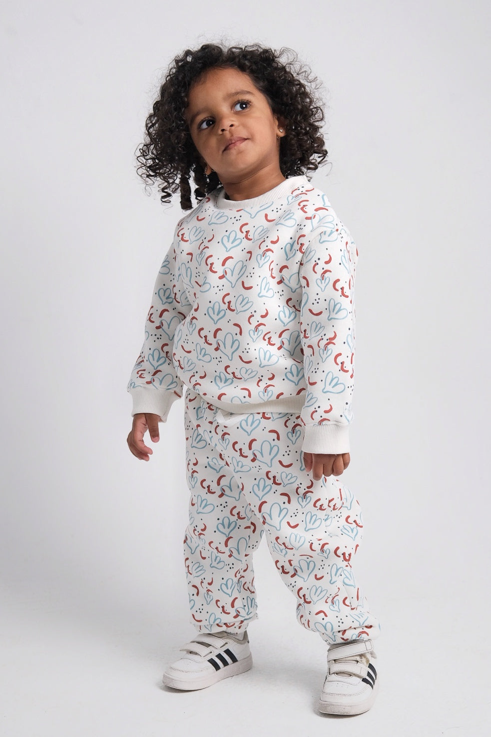 unisex offwhite printed long-sleeved sweatshirt