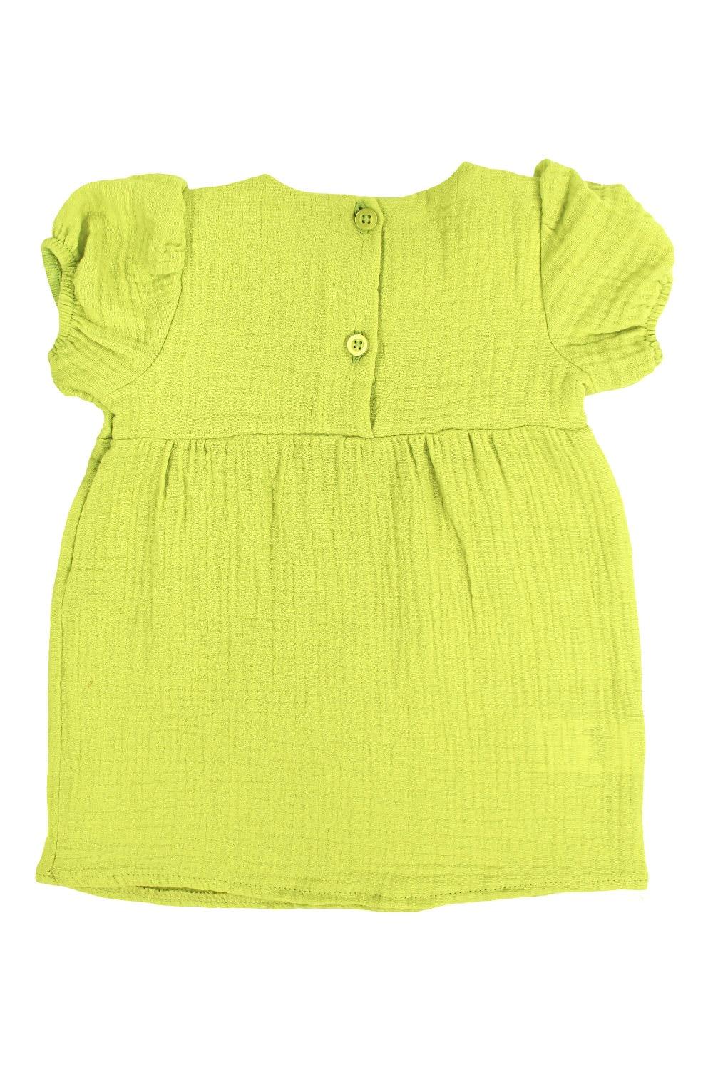 Baby Girls Cotton Dress – Light Green - playmore