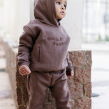 embroidered hooded 2-piece unisex outfit set