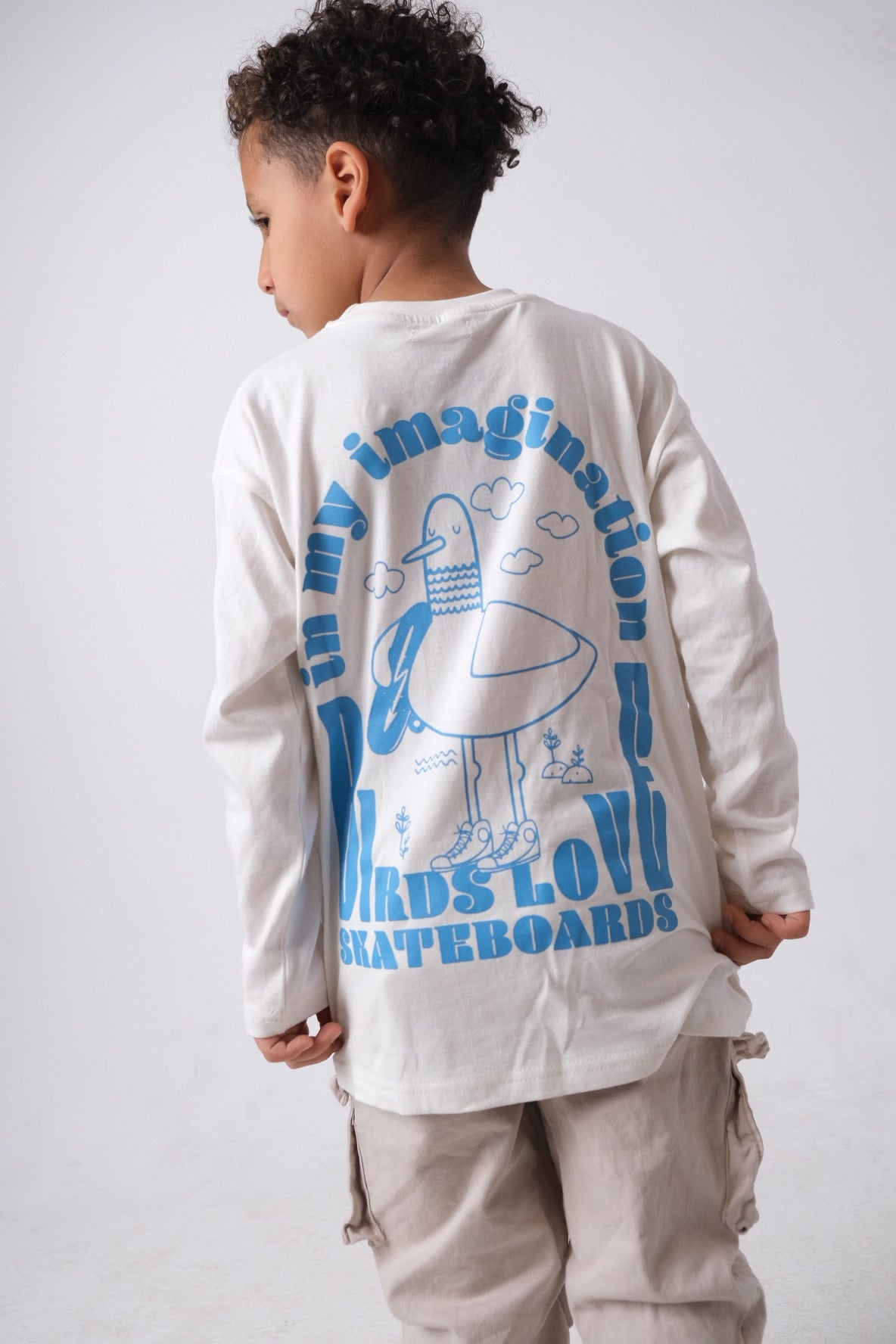 skating bird long-sleeved t-shirt