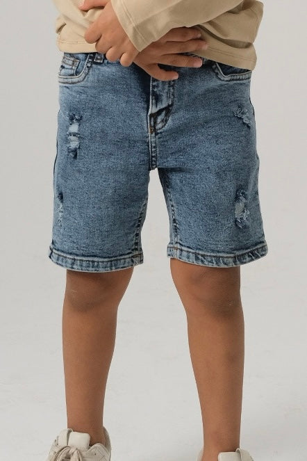 ripped blue jean shorts