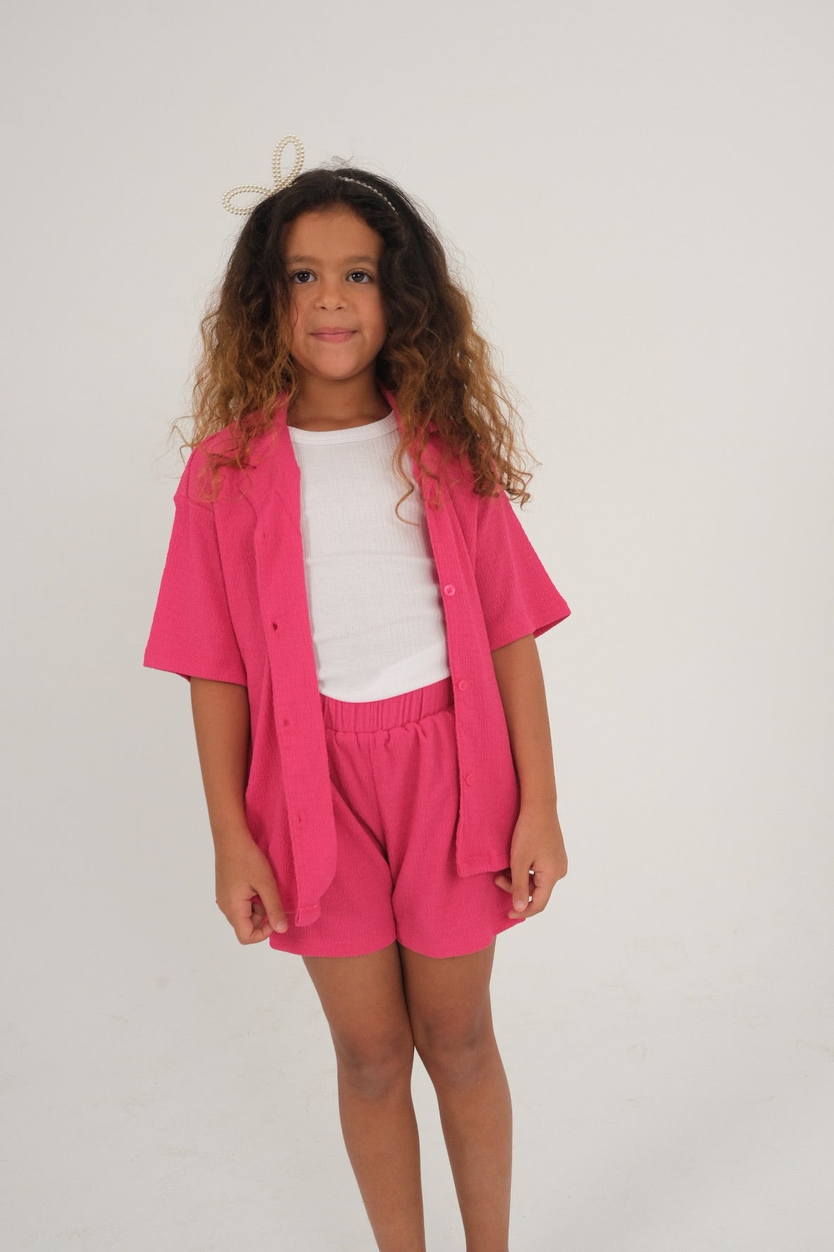 crinkled fuchsia outfit set