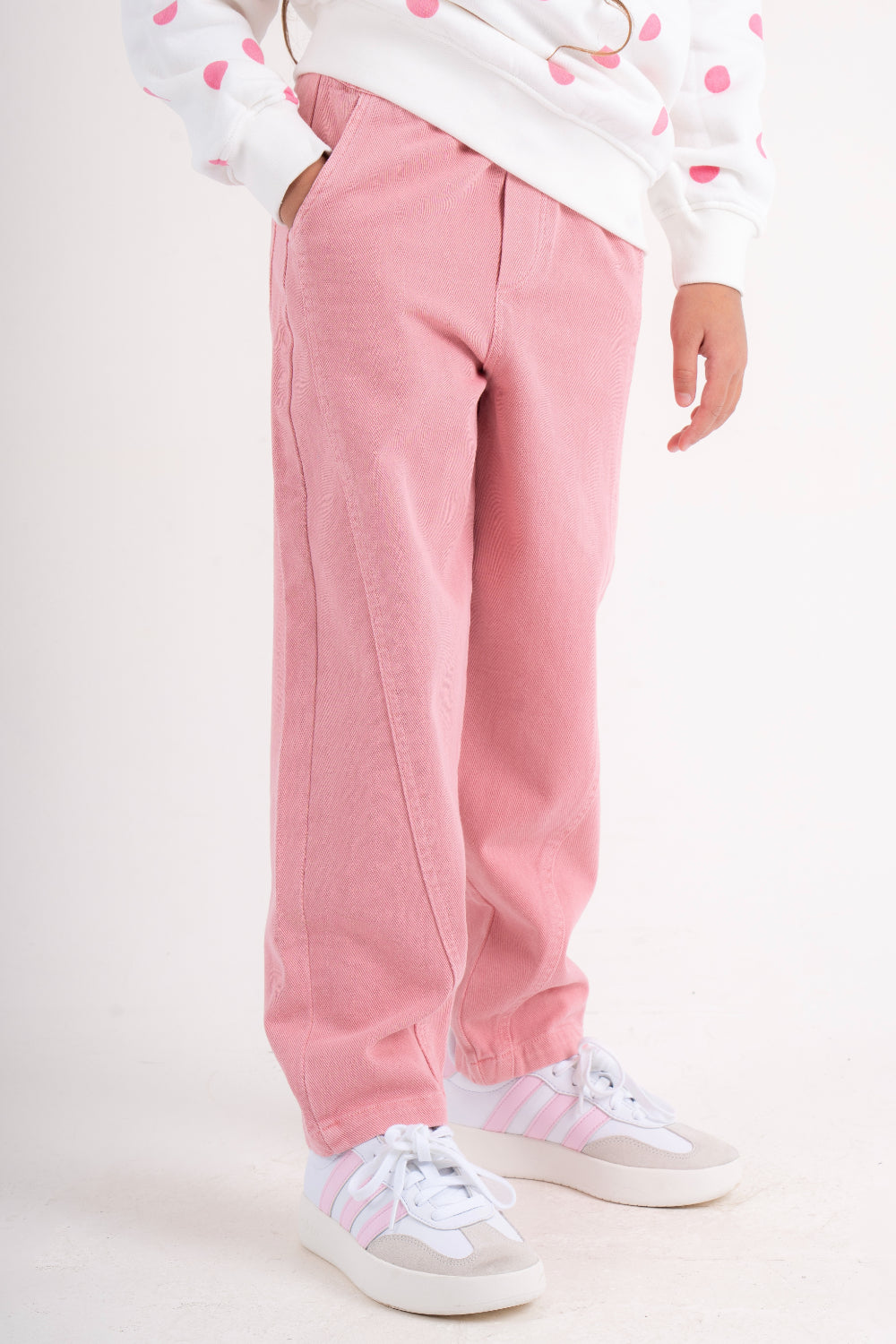 girls gabardine pants – pink