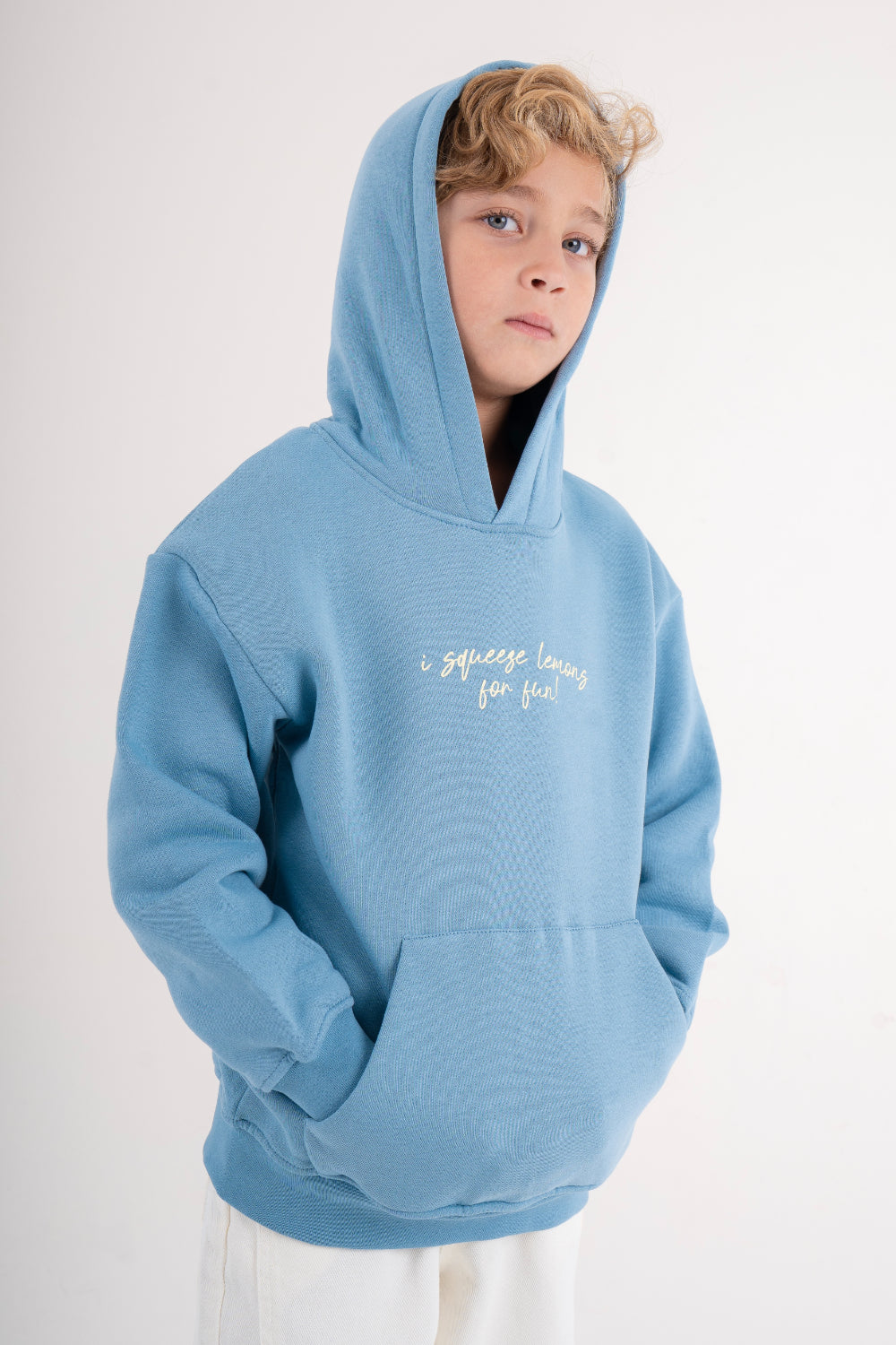 unisex cotton hoodie – baby blue