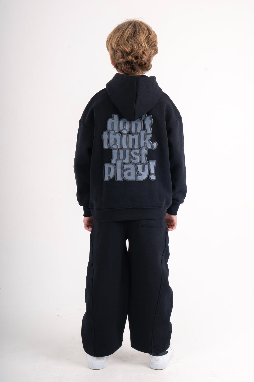 boys cotton sweat pants – black