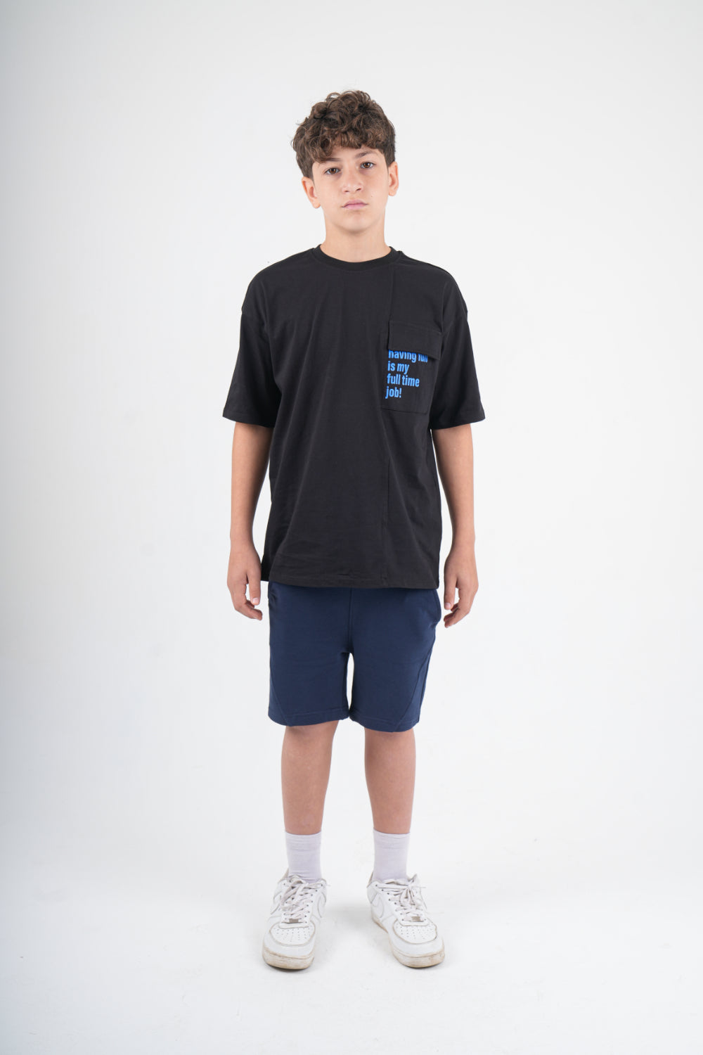 navy cotton shorts