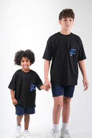 unisex kids black full time job cotton t-shirt